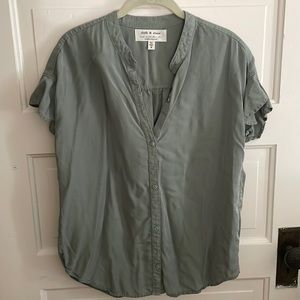 Green Short Sleeve Button Down